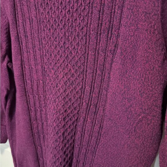 Karen Scott Purple Crew Neck Sweater with Ribbed Detail - Picture 6 of 7